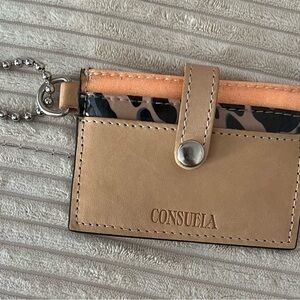 Consuela Leather and Leopard print Key Card Holder